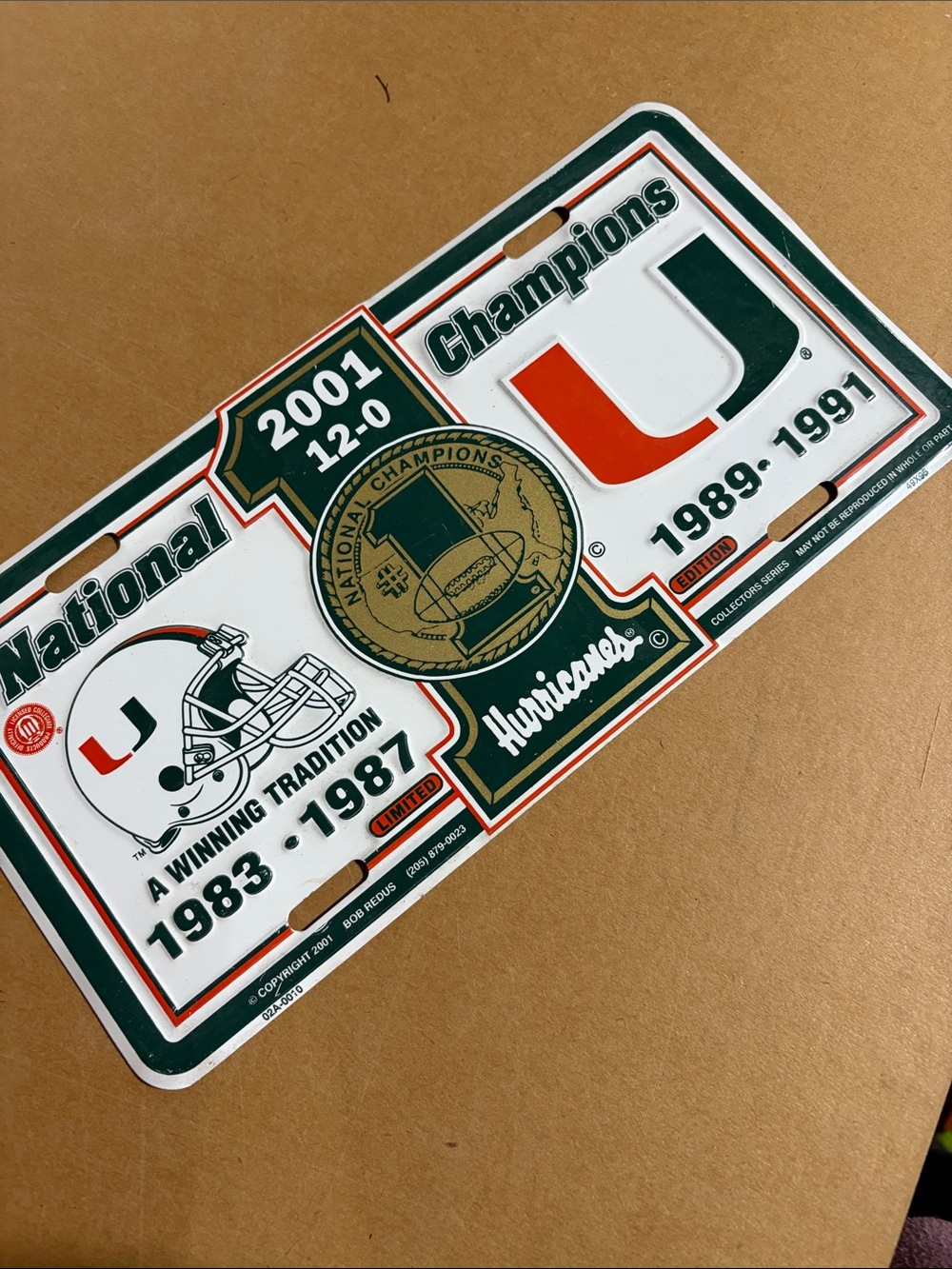 National Champions Decorative License Plate